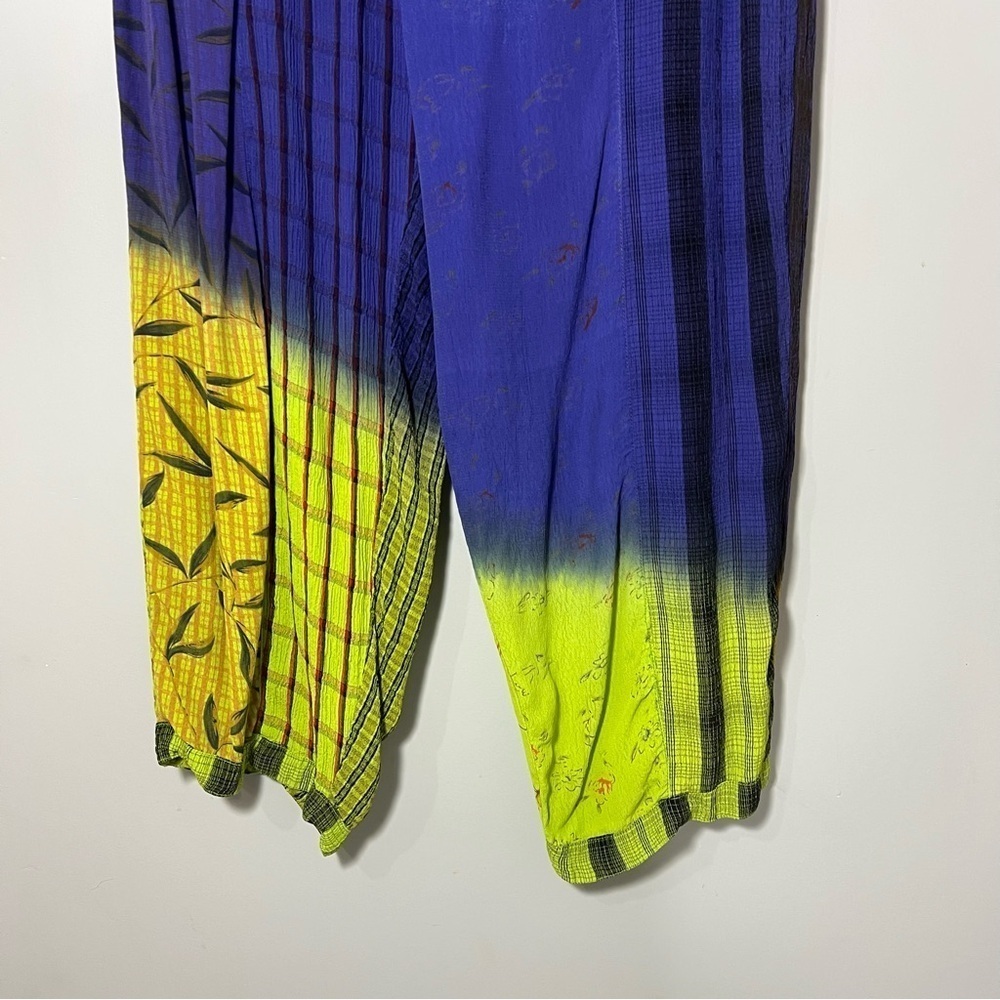 Sacred Threads neon pallozo wide leg pants flowy bohemian festival gypsy hippie - Picture 10 of 13